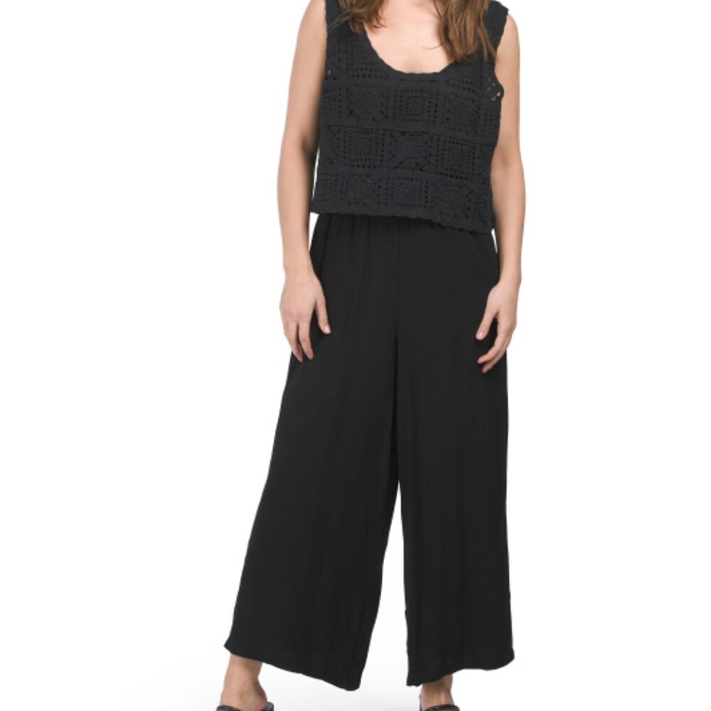 NEW! Three Dots Crochet Top Jumpsuit Retails $158